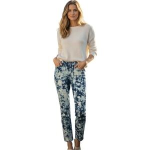 MOTHER The Looker Ankle Hot Spot Tie Dye Skinny Jeans 26x27 NWOT Blue Cloud Wash